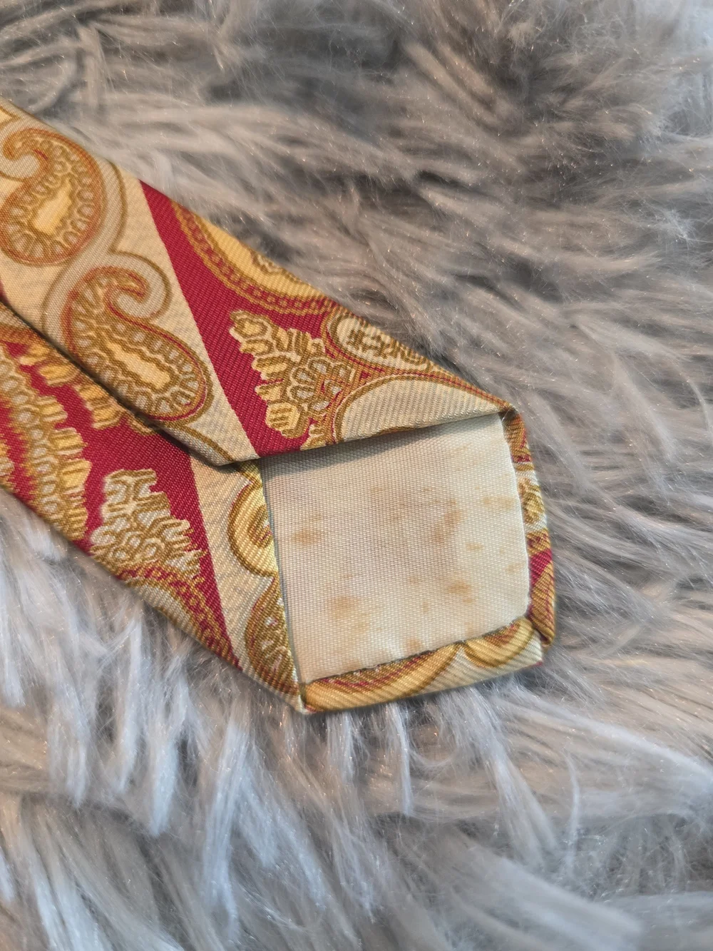 Vintage Gold And Red Paisley Silk Men's Tie